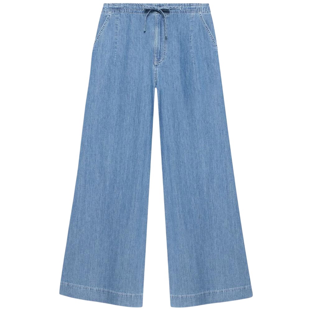 Mint Velvet Mid Indigo Tie Waist Wide Jeans